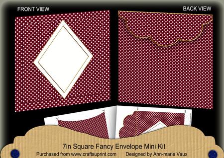 Hot Pink Dotty Diamond 7x7inch Easy Envelope Mini Kit
