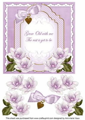 Lilac Magnolia Grow Old Fancy 7in Decoupage Topper