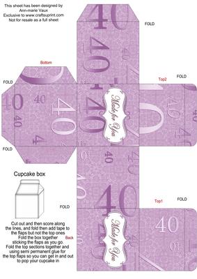 Lilac Age 40 Single Cupcake Presentation Box