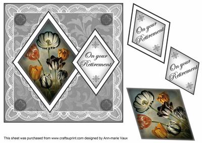 Black Tulips Your Retirement 7in Double Diamond Topper