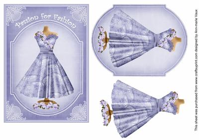 Blue Butter Dress Passion for Fashion 7x5in Fashion Topper