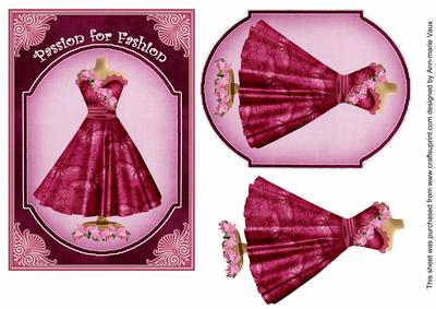 Cerise Butter Dress Passion for Fashion 7x5in Fashion Topper