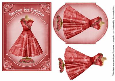 Red Butter Dress Passion for Fashion 7x5in Fashion Topper