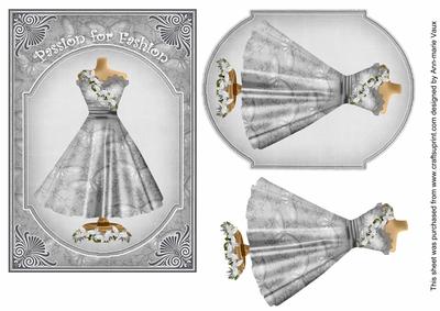 Silver Butter Dress Passion for Fashion 7x5in Fashion Topper