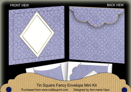 Dblue Lace Diamond 7x7inch Easy Envelope Mini Kit