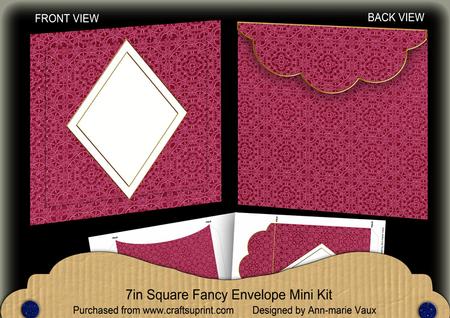 Hot Pink Lace Diamond 7x7inch Easy Envelope Mini Kit