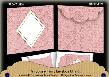 Pink Lace Diamond 7x7inch Easy Envelope Mini Kit