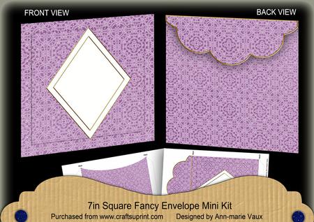 Purple Lace Diamond 7x7inch Easy Envelope Mini Kit