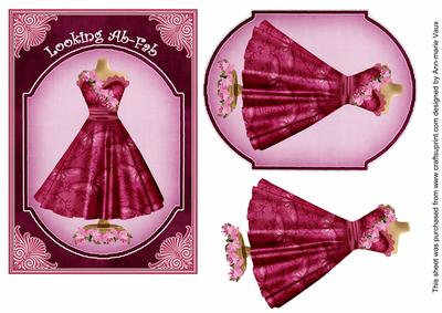 Cerise Butter Dress Looking Ab-fab 7x5in Fashion Topper