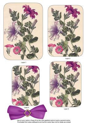 Petunias Matching Lace Gatefold Toppers