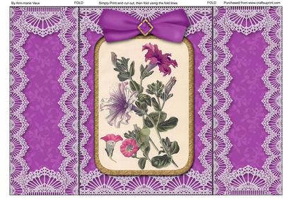 Petunias Lace Gatefold Card