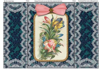 Colourful Tulips Lace Gatefold Card