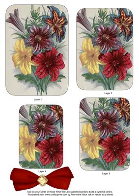 Colourful Lillies Matching Lace Gatefold Toppers