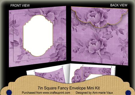 Purple Rose Plain Fancy 7x7inch Easy Envelope Mini Kit