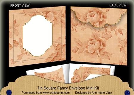 Borange Rose Plain Fancy 7x7inch Easy Envelope Mini Kit