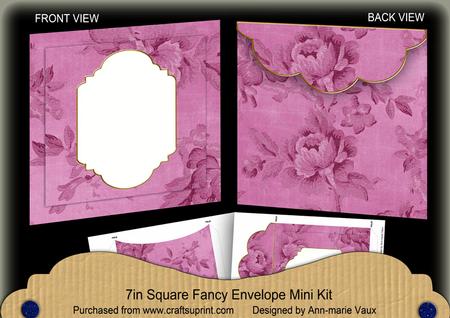Cerise Rose Plain Fancy 7x7inch Easy Envelope Mini Kit