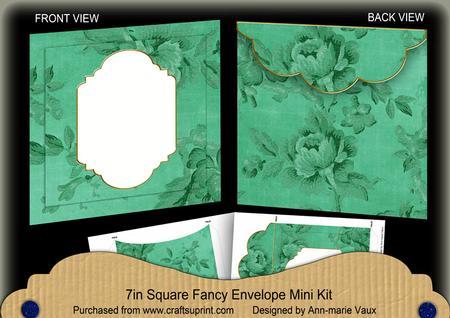 Dgreen Rose Plain Fancy 7x7inch Easy Envelope Mini Kit