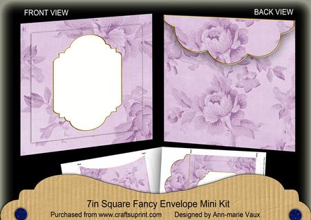 Lilac Rose Plain Fancy 7x7inch Easy Envelope Mini Kit