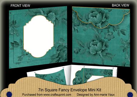 Peacock Rose Plain Fancy 7x7inch Easy Envelope Mini Kit