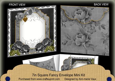 Black Roses Fancy 7x7inch Easy Envelope Mini Kit