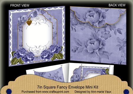 Dblue Roses Fancy 7x7inch Easy Envelope Mini Kit
