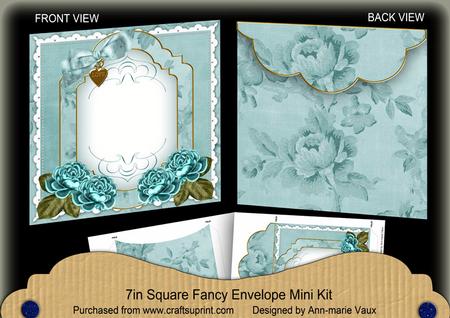 Dteal Roses Fancy 7x7inch Easy Envelope Mini Kit