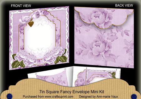 Lilac Roses Fancy 7x7inch Easy Envelope Mini Kit