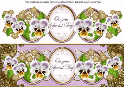 Lilac Pansy Special Day Large Dl Decoupage Topper