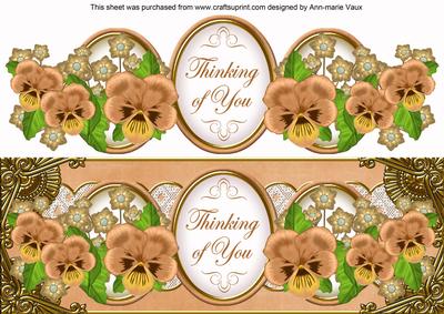Borange Pansy Thinking of You Large Dl Decoupage Topper