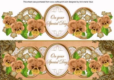 Burnt Orange Pansy Special Day Large Dl Decoupage Topper