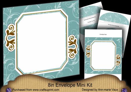 Teal Birdcage Fancy Emerald 8in Envelope Mini Kit