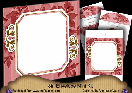 Pink Wildflowers Fancy Emerald 8in Envelope Mini Kit