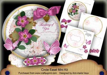 Cerise Fmk Thinking of You Pretty Circle Easel Card Mini Kit