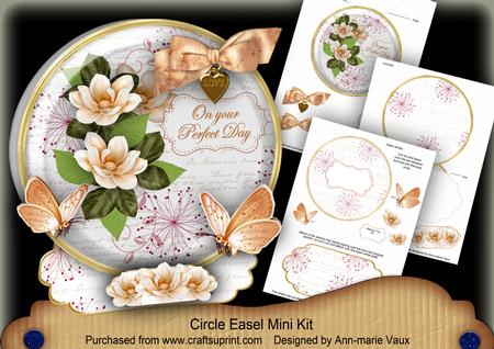 Peach Magnolia Perfect Day Pretty Circle Easel Card Mini Kit