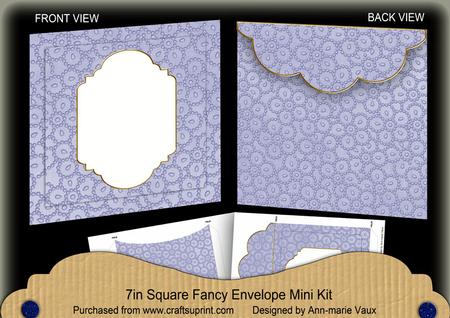 Pale Blue Beaded Fancy 7x7inch Easy Envelope Mini Kit
