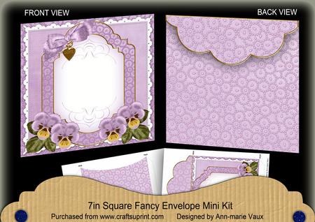 Pale Lilac Pansy Beaded Fancy 7x7inch Easy Envelope Mini Kit