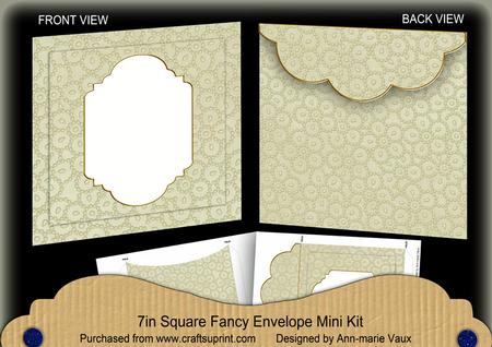 Cream Beaded Fancy 7x7inch Easy Envelope Mini Kit