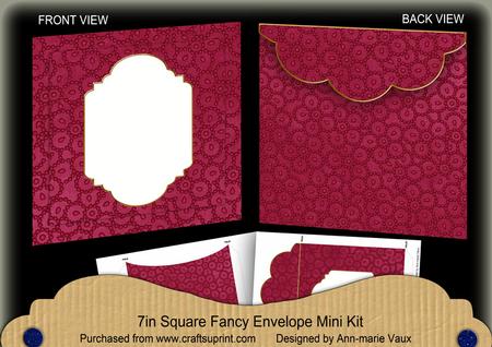 Hot Pink Beaded Fancy 7x7inch Easy Envelope Mini Kit