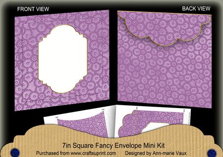 Purple Beaded Fancy 7x7inch Easy Envelope Mini Kit