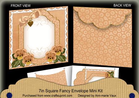 Borange Pansy Beaded Fancy 7x7inch Easy Envelope Mini Kit