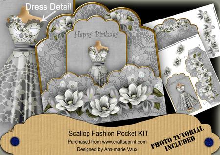 Silver Magnolia Happy Birthday Scallop Fashion Tag Mkit