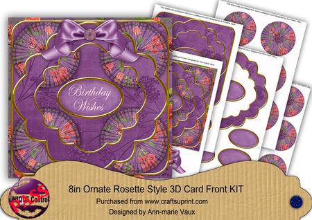 Purple Sweetpea Birthday Wishes 3D Rosette 8in Cf Kit