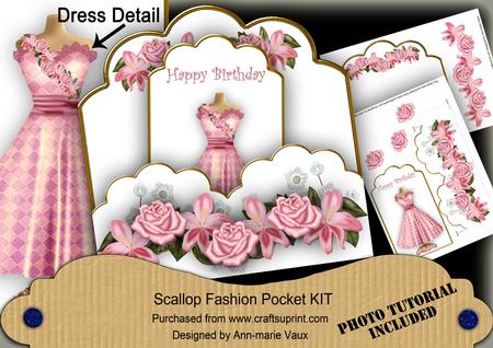 Pink Check Happy Birthday Ink Saver Fashion Tag Mini Kit