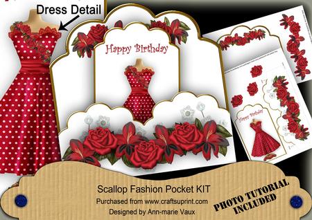 Red Dotty Happy Birthday Ink Saver Fashion Tag Mini Kit