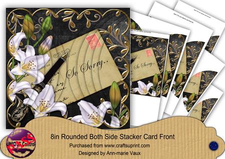 White Lily Black So Sorry 8in Rounded Side Stacker
