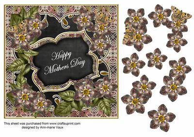 Black Met Fleur Mothers Day Fancy 7in Deco Topper