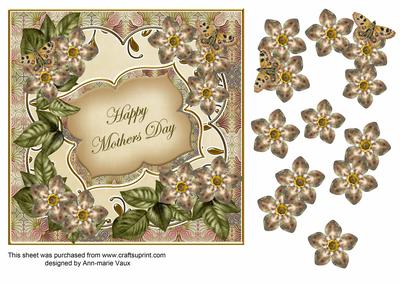 Cream Met Fleur Mothers Day Fancy 7in Deco Topper