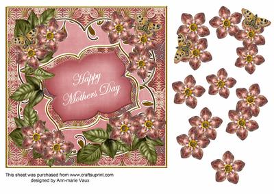 Pink Met Fleur Mothers Day Fancy 7in Deco Topper