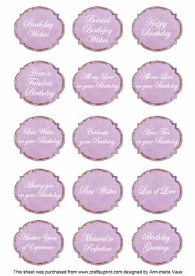 Lilac Fleur All Birthday Sentiment Caption Sentiment Sheet