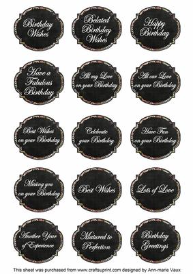 Black Fleur All Birthday Sentiment Caption Sentiment Sheet